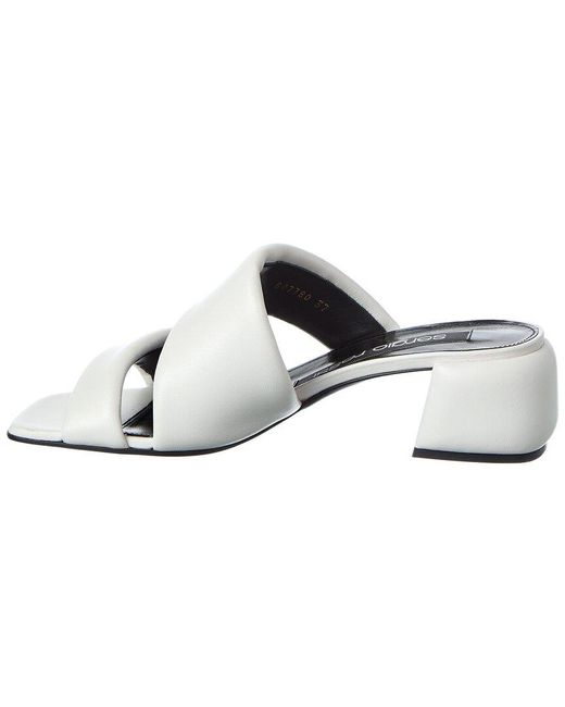 Sergio Rossi White Spongy 45 Leather Sandal