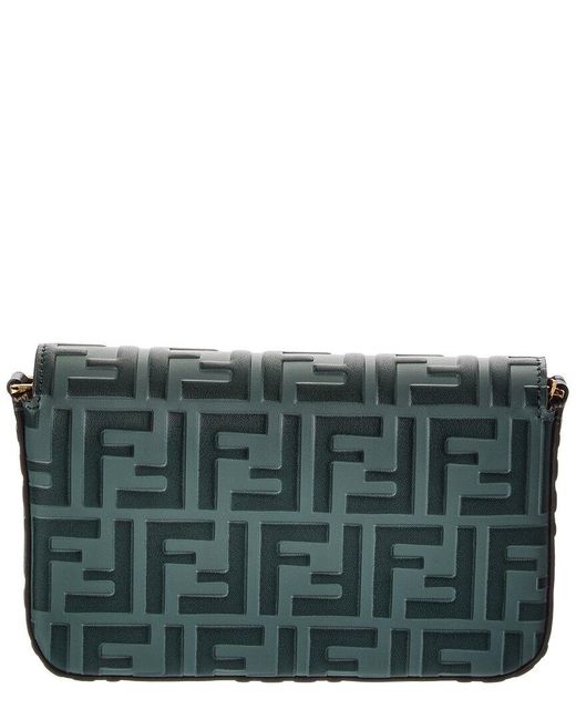 Fendi Green Ff Diamonds Leather Wallet On Chain