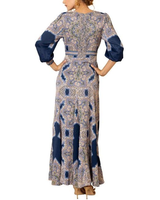 Hale Bob Blue Belen Maxi Dress
