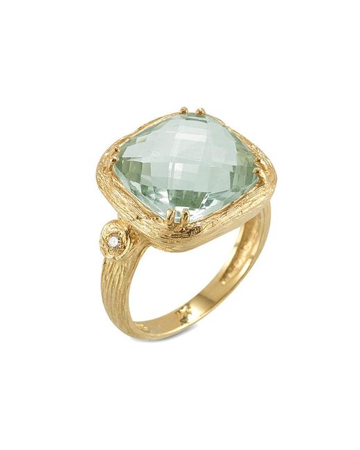 I. REISS Multicolor 14k 3.78 Ct. Tw. Diamond & Green Amethyst Color Ring