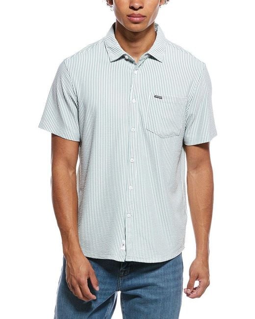 Vintage Summer White Knit Seersucker Shirt for men
