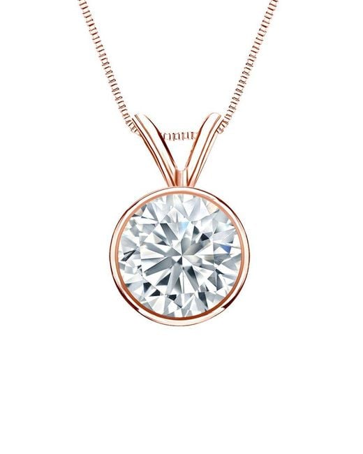 Sabrina Designs Lab Grown Diamonds White 14K Rose 1.50 Ct. Tw. Lab-Grown Diamond Solitaire Necklace