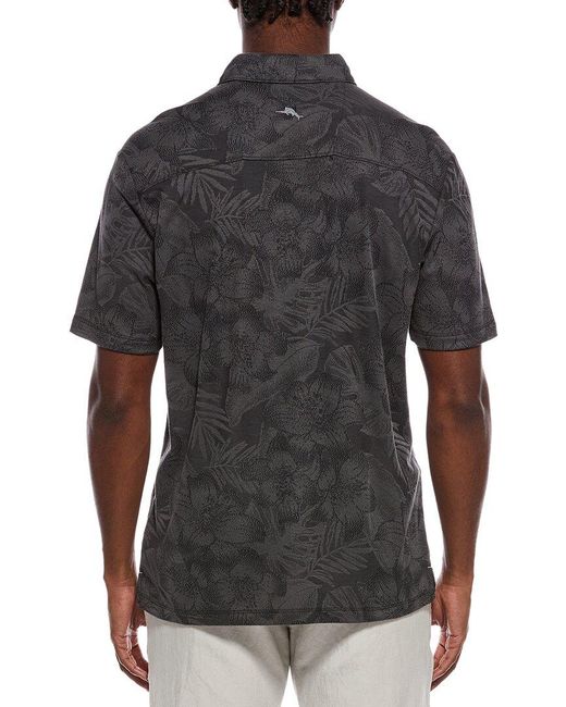Tommy Bahama Black Palm Fresco Hibiscus Polo Shirt for men