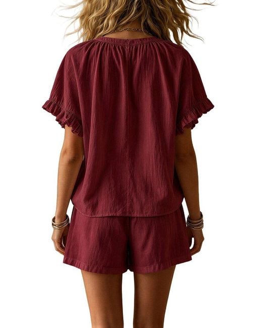 Vincent Red 2Pc T-Shirt & Short Set