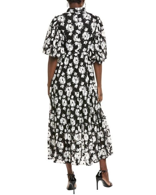 Gracia White Puff Sleeve A-Line Maxi Dress