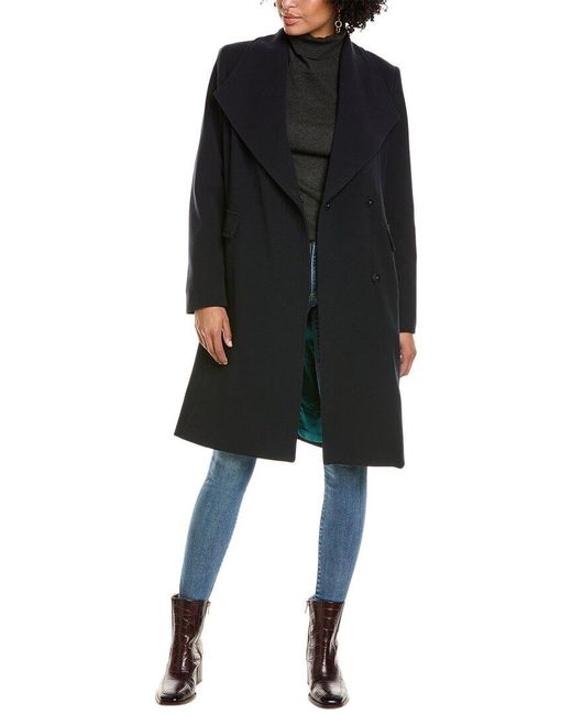 Via Spiga Black Crepe Coat