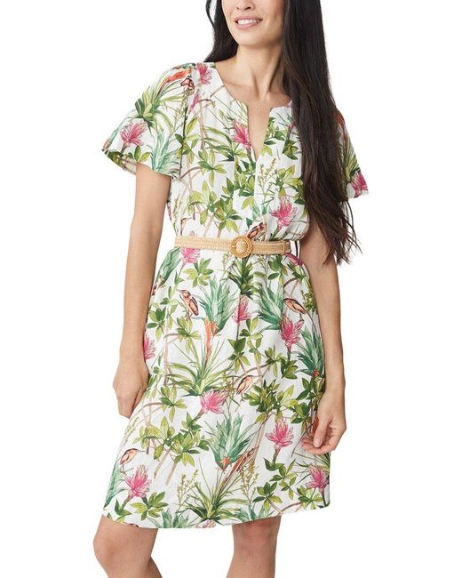 J.McLaughlin Green Cordelia Linen Dress