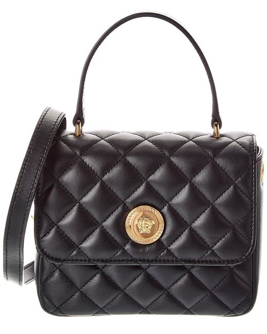 Versace Black Medusa Quilted Leather Shoulder Bag