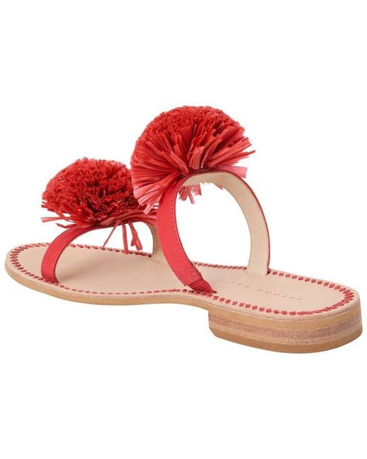 Jack Rogers Red Daffodil Raffia & Leather Sandal