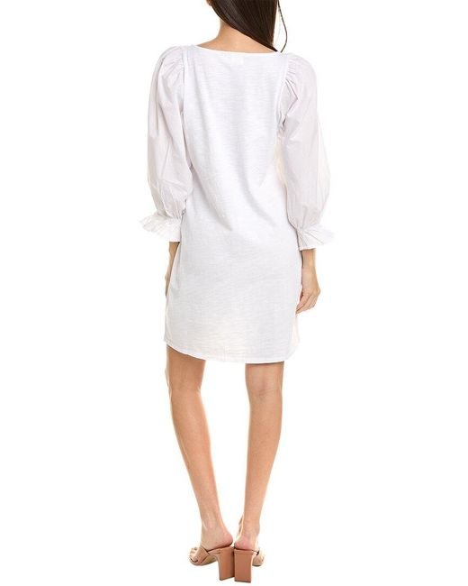 Nation Ltd White Oralia Flounce Mini Dress