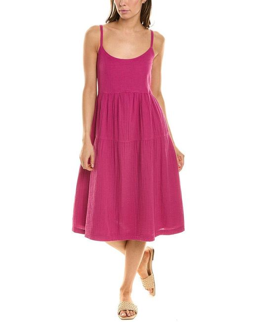 Wilt Pink Tiered Slip Dress