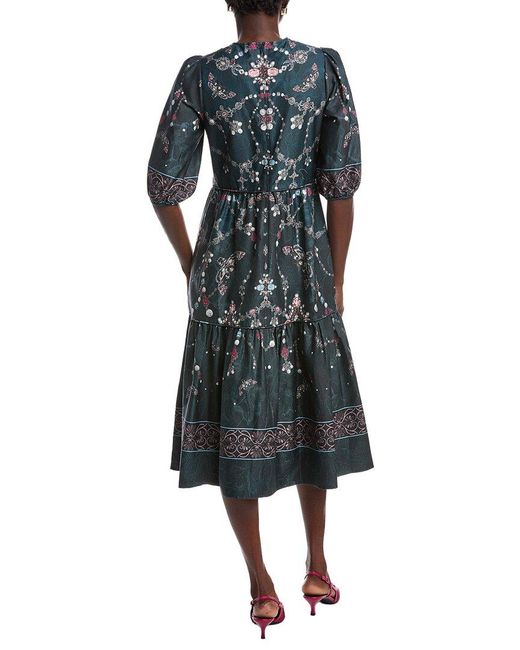 Marchesa Black Midi A-Line Dress