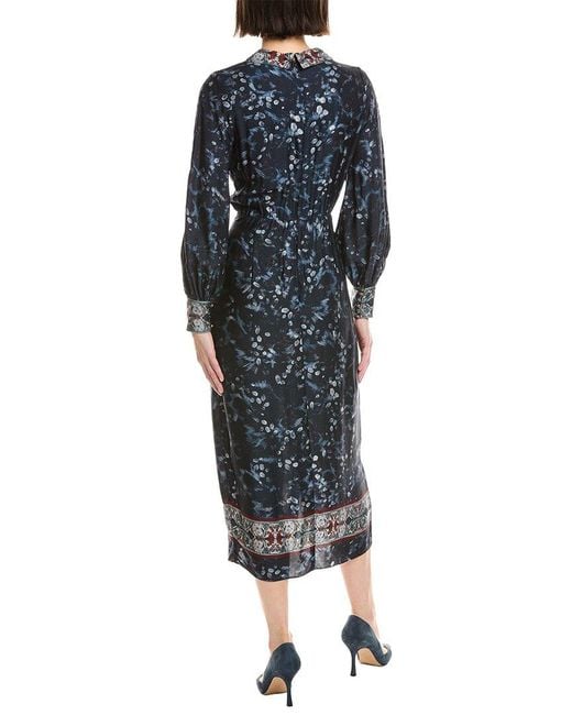 Marchesa Black Collared Wrap Shirtdress