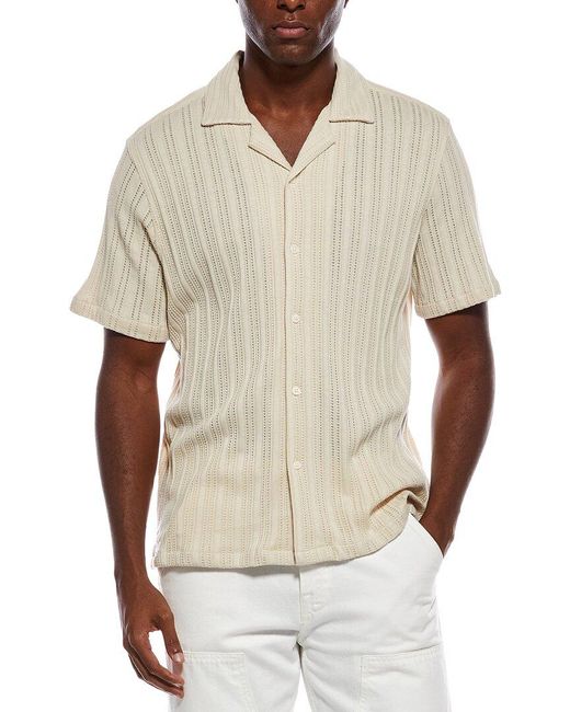 Civil Society Natural Javier Relaxed Fit Stripe Jacquard Shirt for men