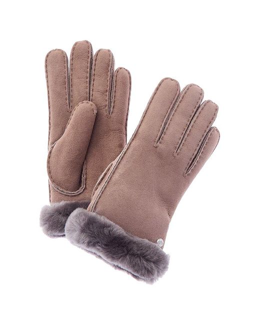 UGG Carter Sheepskin Gloves in Brown | Lyst