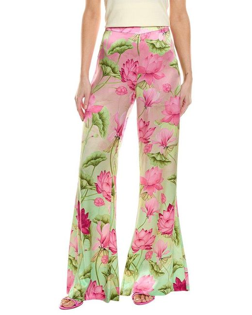 Rococo Sand Pink Silk Flare Pant