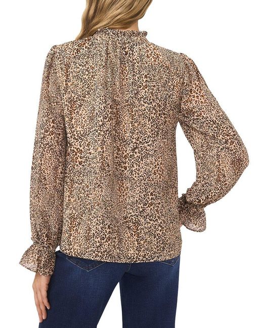Cece Blue Y-Neck Top