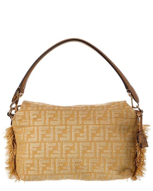 Fendi Metallic Mamma Baguette Medium Ff Jacquard Shoulder Bag