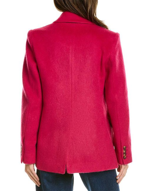 Boden Red Drawn Wool-blend Blazer