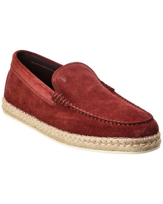 Tod's Red Suede Moccasin for men