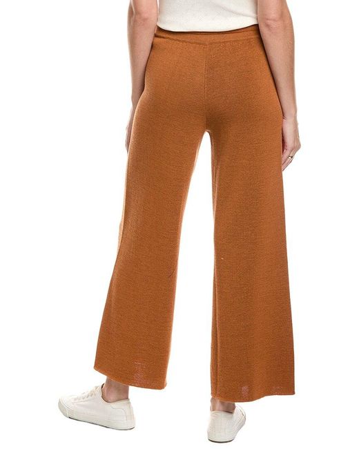 Lafayette 148 New York Brown Double Knit Wide Leg Pull-On Pant