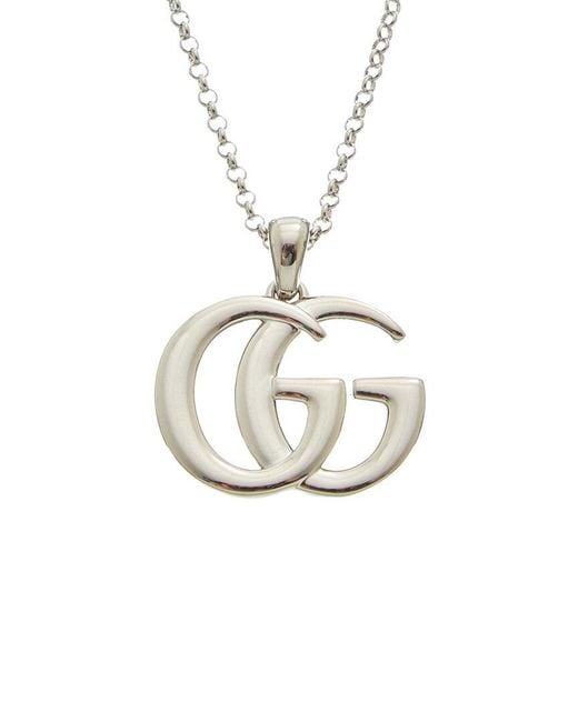 Gucci Metallic GG Marmont Pendant Necklace