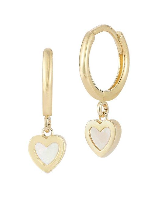 Ember Fine Jewelry White 14k Pearl Heart Huggie Earrings