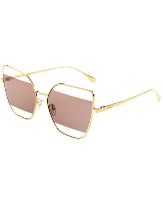 Fendi Pink Fe40015U 61Mm Sunglasses