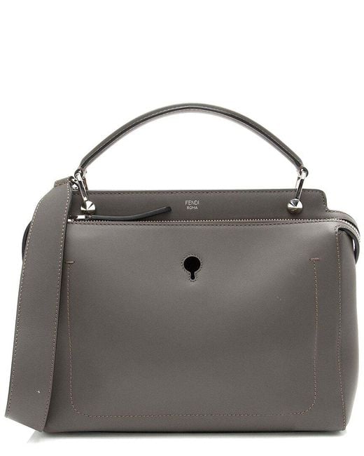 Fendi Black Calfskin Dotcom Medium Satchel (authentic Pre-loved)