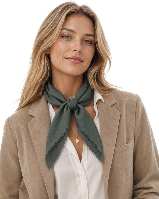 Blue Pacific Brown Solid Cashmere-Blend Neckerchief