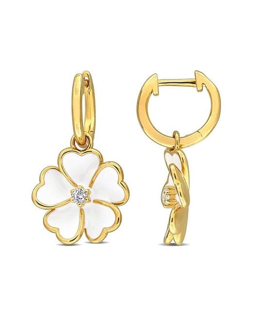 Rina Limor Metallic 0.16 Ct. Tw. Topaz Earrings