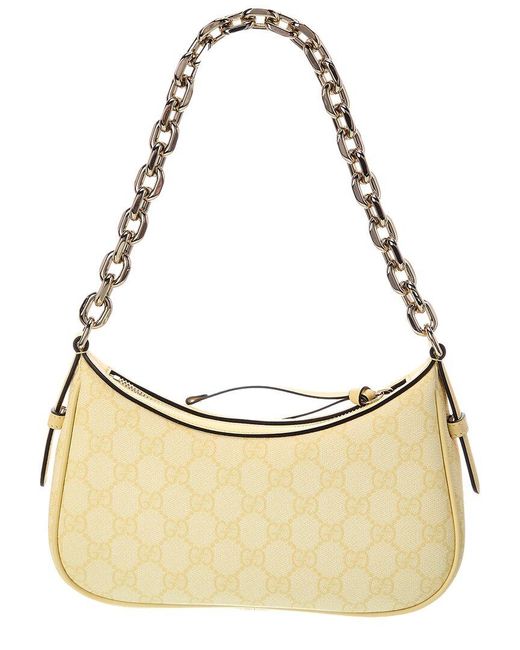 Gucci Metallic Gg Emblem Small Gg Supreme Canvas & Leather Shoulder Bag