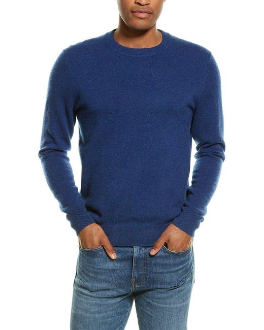 Qi Cashmere Crewneck Sweater in Blue 