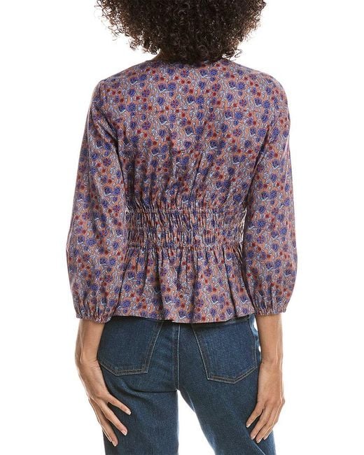 10 Crosby Derek Lam Purple Lilith V-neck Blouse