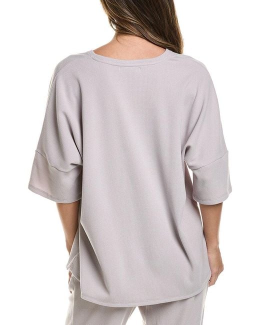 Natori Gray Tranquility V-Neck Top