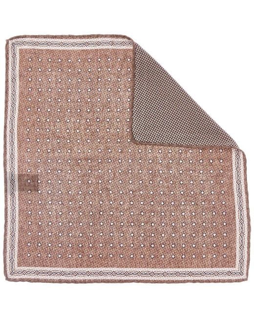 Brunello Cucinelli Brown Silk Pocket Square for men