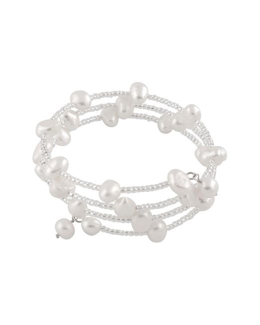 Splendid White Splendid Freshwater Pearls Rhodium Plated 6-7mm Freshwater Pearl Bracelet