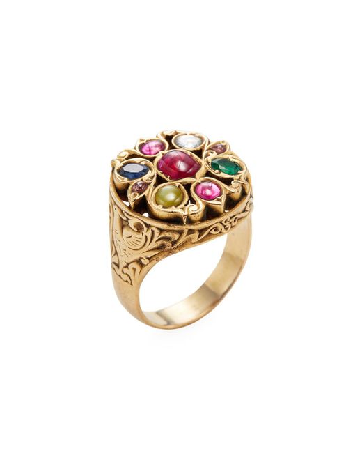 Natural 9 Navratna Gemstones Ring, Gold Plated , Handmade Ring for Men and  Woman, Christmas Gift. - Etsy