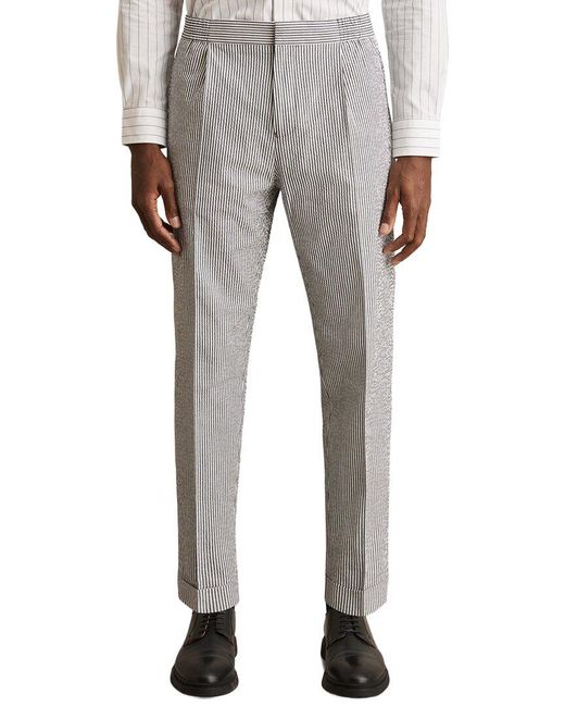 Reiss Gray Sail Drawstring Pinstripe Pant for men