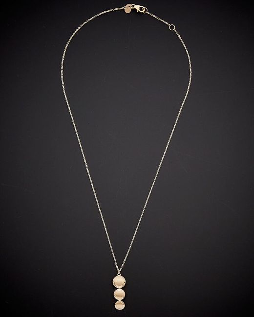 Italian Gold Black 14k Graduated Disc Adjustable Necklace