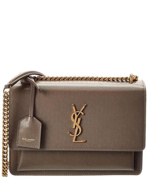 Saint Laurent Brown Sunset Medium Leather Shoulder Bag