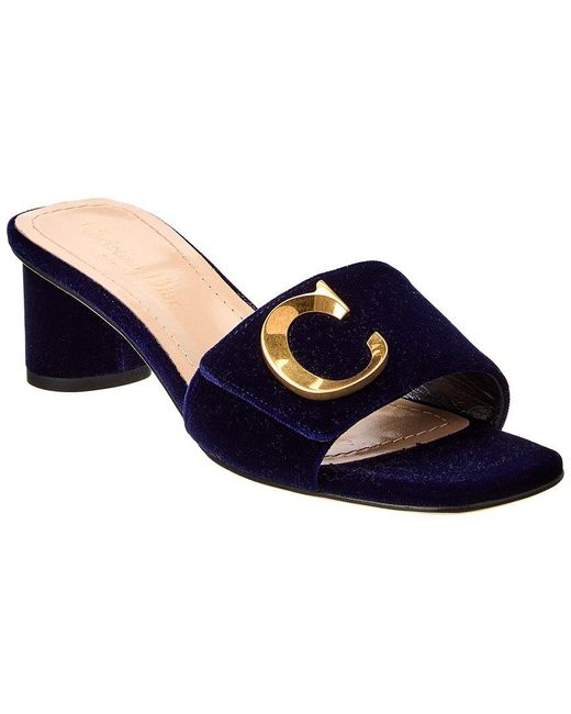 Dior Blue Signature Velvet Sandal