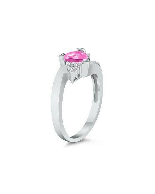 Gem Spark Pink 14K 0.78 Ct. Tw. Diamond & Topaz Ring