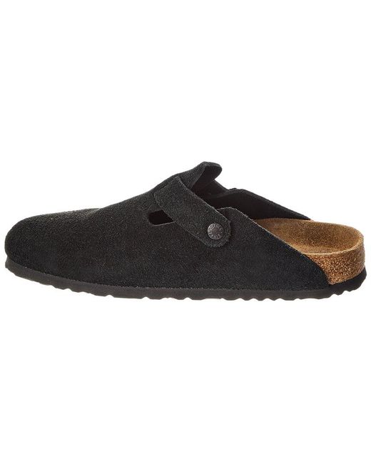 Birkenstock Black Boston Bs Narrow Suede Clog for men