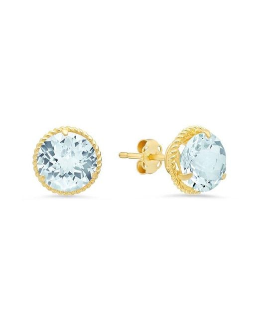 MaxColor Blue 14k 2.80 Ct. Tw. Aquamarine Halo Studs
