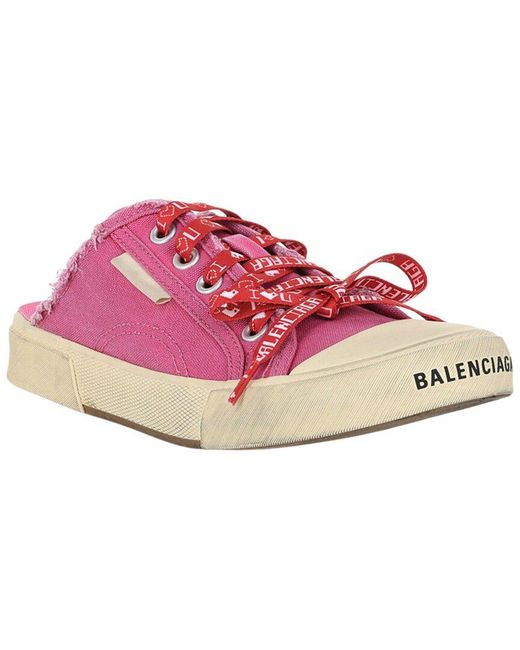 Balenciaga Pink Paris Distressed Sneaker