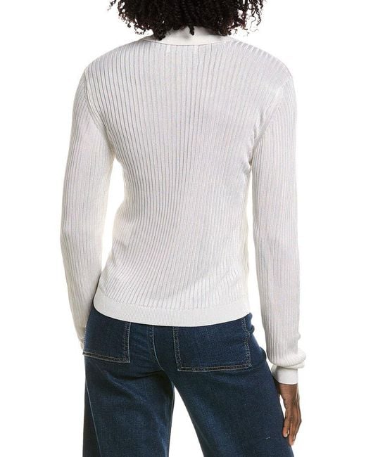 Officine Generale White Officine Generale Jana Ribbed Knit Top