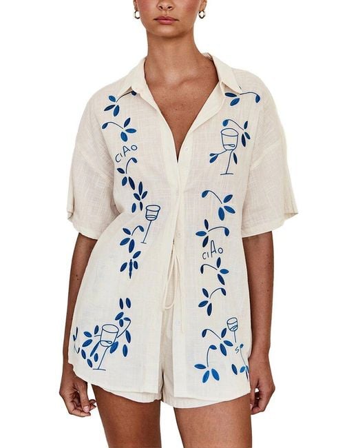 LEON GORI White Shirt & Short Set