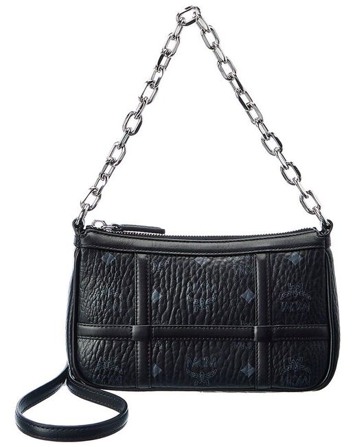 MCM Delmy Mini Visetos & Leather Shoulder Bag in Black Lyst UK