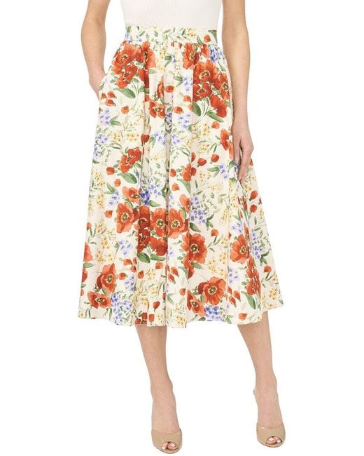 Ted Baker White Mari Midi Skirt